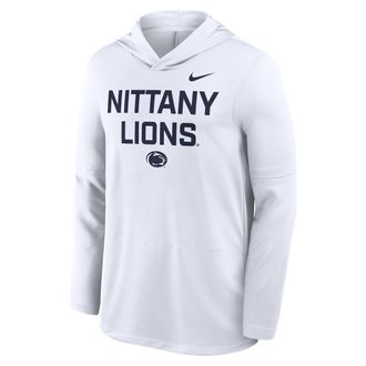 Nike Penn State Sideline Nike Mens Dri-FIT College Long-Sleeve Hooded Top in White | 03B910APSN-7XL