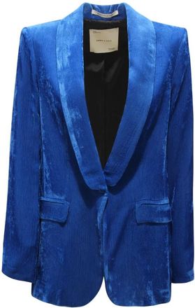 Emma & Gaia Velvet Jacket - Dames - Blazers - Blauw - S - Jassen