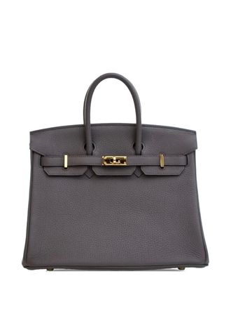 Hermès Borsa a mano Birkin Retourne in pelle Togo 25 2017 - Grigio