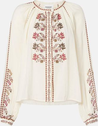 Isabel Marant Blusa Lynne in cotone con ricamo