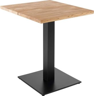 Oviala Mesa de comedor 60x60 cm con cantos rectos en roble