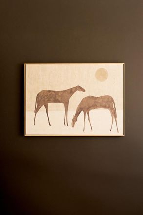 Kalalou Framed Painting Two Horses With Sun