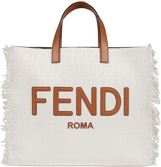 Fendi White FF shopper