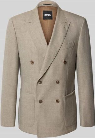 HUGO BOSS Sakko aus reiner Schurwolle mit Brustleistentasche Modell Huge in Beige, Gr&ouml;&szlig;e 27