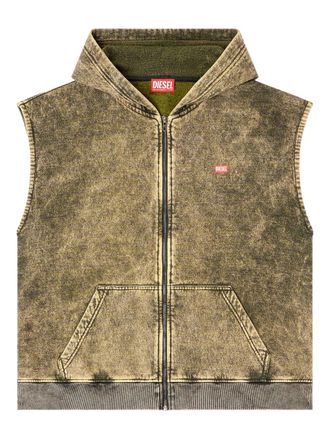Diesel S-Boxt-Sl-Zip hooded gilet - Bruin