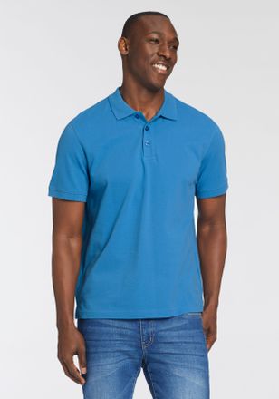 Man's World Poloshirt MANS WORLD, Herren, Gr. 56/58 (XL), blau, Piqu&eacute;, Obermaterial: 100% Baumwolle, unifarben, Basic, regular fit, Rundhals, Flachstrickb&uuml;ndchen,