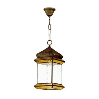 Fabrilamp Colgante Ambarina Ambar/cuero Regulable D18
