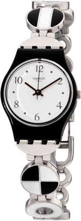 Swatch Blackiniere Quartz White Dial Ladies Watch LB185G
