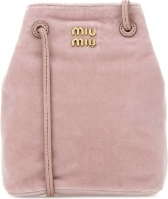 Miu Miu Pastel Pink Velvet Crossbody Bag
