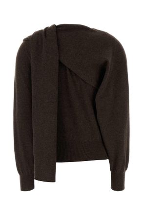 Ferragamo Womens Brown Cashmere Cardigan Swedishclaymelange Maglieria Sweater