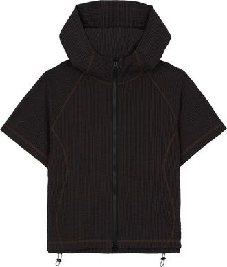 Brain Dead Textured Short Sleeve Hoodie in Black at Nordstrom, Size X-Large