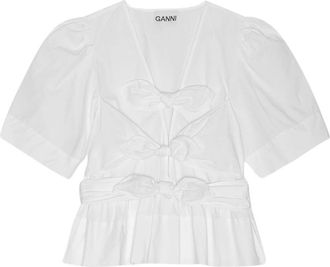 Ganni Donna, Camicette, Bianco, S, new