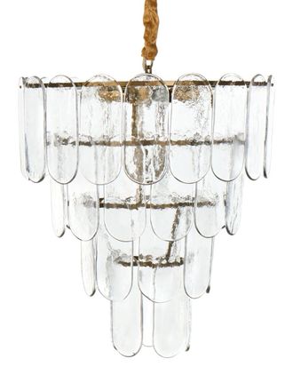 Beliani L&aacute;mpara de ara&ntilde;a Vidrio Lat&oacute;n