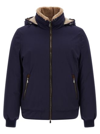 Brunello Cucinelli Blue Polyamide Full-Length Mens Jacket