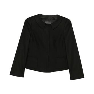 Emporio Armani Peter Pan Kraag Blazer - Dames - Jassen - Zwart - Maat: S