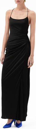 Versace Liquid Drape Jersey Gown in Black at Nordstrom, Size 4 Us