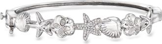 Ross-Simons Diamond Sea Life Bangle Bracelet in Sterling Silver