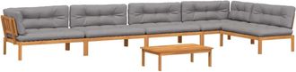 vidaXL Set De Sof&aacute;s De Palets De Jard&iacute;n Y Cojines 6 Pzas Madera Acacia Vidaxl