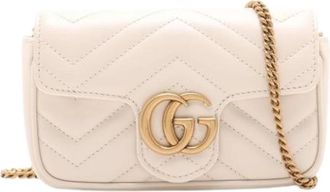 Gucci Pre-owned Quilted Mini Crossbody - Dames - Vintage Mini Tas - Wit - ONE Size - Leer - Vintage