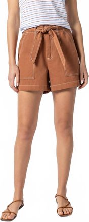 Lilla P Belted Canvas Short In Bronze