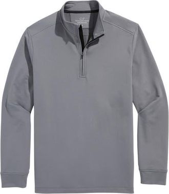 Vineyard Vines Performance Club Quarter-Zip Pullover in Gray Harbor at Nordstrom, Size Medium