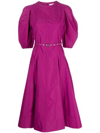 3.1 Phillip Lim belted-waist short-sleeve dress - Purple