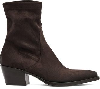 Strategia Brown Suede Ankle Boots With Pointed Toe And Mid-Height Heel