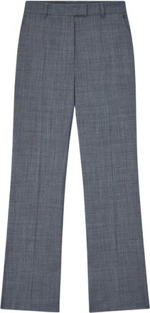 Ganni Rechte broek - Dames - Broeken - Grijs - Maat: S Wol