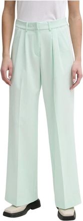 2nd Day Mille Wijde Broek - Dames - Wijde Broeken - Groen - XS - Polyester - Broeken