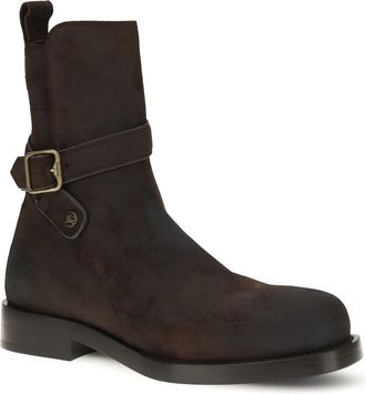 Burberry Mens Ledger Jodphur Leather Boots Moorhen Brown Calf Bos Taurus