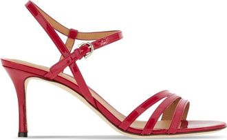 Ferragamo high-shine finish 70mm sandals - women - Patent Leather/Leather/Leather - 8.5D - Red