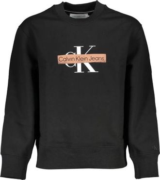 Calvin Klein Sleek Fleece Sweatshirt met ronde hals - Heren - Sweatshirts - Zwart - XL - Katoen - Hoodies & sweatvesten