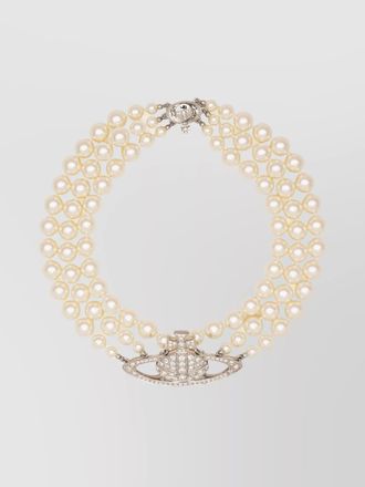 Vivienne Westwood crystal embellished faux pearl layered necklace