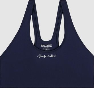 Sporty & Rich Top Signature Logo Sports Dark Navy