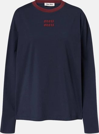 Miu Miu Logo cotton jersey T-shirt