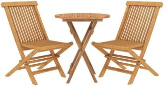 vidaXL 3 Piece Garden Dining Set Solid Wood Teak vidaXL