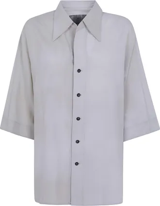 Ziggy Chen Shirt Short Sleeves Back Gathered Shirt