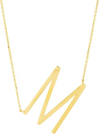 MAX + STONE 14k Yellow Gold Plated Sterling Silver Large Sideways Block Initial Letter