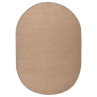 Beliani Alfombra De Pelo Largo 160 X 230 Cm Ovalada Estilo Moderno Beige Arena Demre