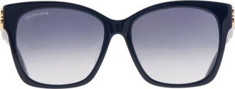 Balenciaga Blue Square Ladies Sunglasses BB0102SA 005 57