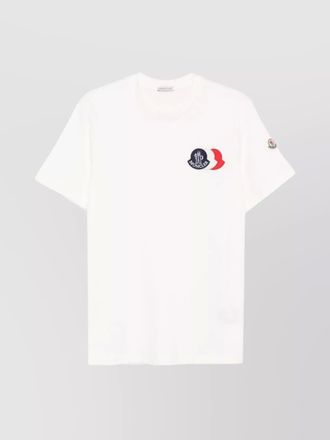 Moncler embroidered logo cotton jersey crewneck t-shirt