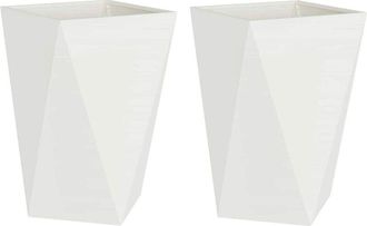 vidaXL Planter 2 pcs White 50 x 50 x 75 cm Steel vidaXL