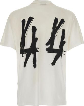 44 Label Group Mens T-Shirt Rlxd Slim Tee White Silk T-Shirts And Polos