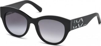 Swarovski Womens SK 0127 54 01B Sunglasses - Black - One Size