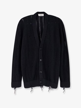 Laneus Cardigan in cotone con effetto destroyed - LANEUS - gender_Man