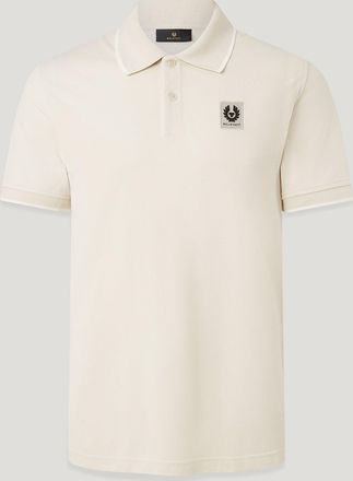 Belstaff Tipped Polo Mens Cotton Pique Silver Birch Size 2XL