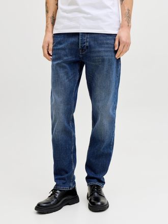 Jack & Jones Tapered-fit-Jeans JACK & JONES, Herren, Gr. 29, L&auml;nge 30, blau denim, Denim/Jeans, Obermaterial: 69% Baumwolle, 29% Polyester, 2% Elasthan, unifarben,