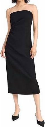 Vince Strapless Draped Dress In Black