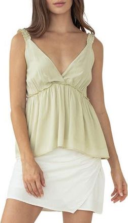 Wishlist Ruffle Strap Babydoll Tank in Sage at Nordstrom Rack, Size Medium