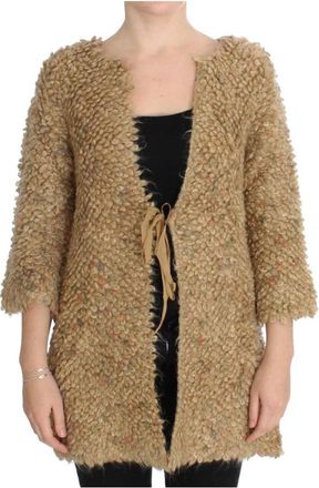 Pink Memories Luxe Beige Sweatercoat Cape - Dames - Vesten - Beige - S - Wol - Truien & Vesten